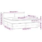 Εικόνα της Κρεβάτι Boxspring με Στρώμα & LED Σκ.Καφέ 180x200εκ. Υφασμάτινο Hobbo