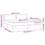 Εικόνα της Κρεβάτι Boxspring με Στρώμα & LED Αν.Γκρι 200x200εκ. Υφασμάτινο Hobbo