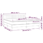 Εικόνα της Κρεβάτι Boxspring με Στρώμα & LED Μαύρο 200x200 εκ. Υφασμάτινο Hobbo