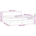 Εικόνα της Κρεβάτι Boxspring με Στρώμα & LED Μαύρο 200x200 εκ. Συνθ. Δέρμα Hobbo