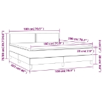 Εικόνα της Κρεβάτι Boxspring με Στρώμα & LED Λευκό 180x200 εκ. Συνθ. Δέρμα Hobbo