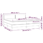 Εικόνα της Κρεβάτι Boxspring με Στρώμα & LED Λευκό 200x200 εκ. Συνθ. Δέρμα Hobbo