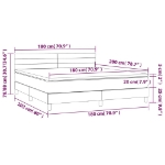 Εικόνα της Κρεβάτι Boxspring με Στρώμα & LED Ροζ 180x200 εκ. Βελούδινο Hobbo