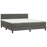 Εικόνα της Κρεβάτι Boxspring με Στρώμα & LED Σκ. Γκρι 180x200εκ. Βελούδινο Hobbo