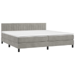 Εικόνα της Κρεβάτι Boxspring με Στρώμα & LED Αν.Γκρι 200x200 εκ. Βελούδινο Hobbo