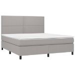 Εικόνα της Κρεβάτι Boxspring με Στρώμα & LED Αν.Γκρι 180x200εκ. Υφασμάτινο Hobbo