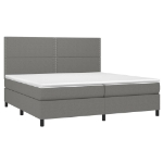 Εικόνα της Κρεβάτι Boxspring με Στρώμα & LED Σκ.Γκρι 200x200εκ. Υφασμάτινο Hobbo