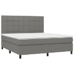 Εικόνα της Κρεβάτι Boxspring με Στρώμα & LED Σκ.Γκρι 180x200 εκ Υφασμάτινο Hobbo