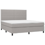 Εικόνα της Κρεβάτι Boxspring με Στρώμα & LED Αν.Γκρι 180x200εκ. Υφασμάτινο Hobbo