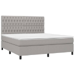 Εικόνα της Κρεβάτι Boxspring με Στρώμα & LED Αν.Γκρι 180x200εκ. Υφασμάτινο Hobbo