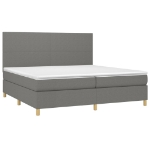 Εικόνα της Κρεβάτι Boxspring με Στρώμα & LED Σκ.Γκρι 200x200εκ. Υφασμάτινο Hobbo