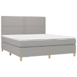 Εικόνα της Κρεβάτι Boxspring με Στρώμα & LED Αν.Γκρι 180x200εκ. Υφασμάτινο Hobbo