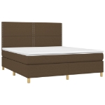 Εικόνα της Κρεβάτι Boxspring με Στρώμα & LED Σκ.Καφέ 180x200εκ. Υφασμάτινο Hobbo