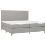 Εικόνα της Κρεβάτι Boxspring με Στρώμα & LED Αν.Γκρι 200x200εκ. Υφασμάτινο Hobbo