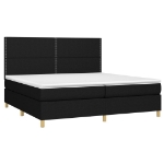 Εικόνα της Κρεβάτι Boxspring με Στρώμα & LED Μαύρο 200x200 εκ. Υφασμάτινο Hobbo