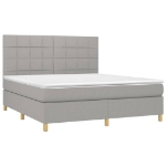 Εικόνα της Κρεβάτι Boxspring με Στρώμα & LED Αν.Γκρι 180x200εκ. Υφασμάτινο Hobbo