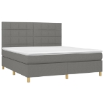 Εικόνα της Κρεβάτι Boxspring με Στρώμα & LED Σκ.Γκρι 180x200 εκ Υφασμάτινο Hobbo