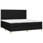 Εικόνα της Κρεβάτι Boxspring με Στρώμα & LED Μαύρο 200x200 εκ. Υφασμάτινο Hobbo