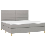 Εικόνα της Κρεβάτι Boxspring με Στρώμα & LED Αν.Γκρι 200x200εκ. Υφασμάτινο Hobbo