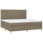 Εικόνα της Κρεβάτι Boxspring με Στρώμα & LED Taupe 200x200 εκ. Υφασμάτινο Hobbo