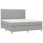 Εικόνα της Κρεβάτι Boxspring με Στρώμα & LED Αν.Γκρι 180x200εκ. Υφασμάτινο Hobbo