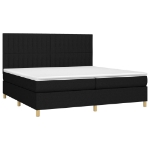 Εικόνα της Κρεβάτι Boxspring με Στρώμα & LED Μαύρο 200x200 εκ. Υφασμάτινο Hobbo