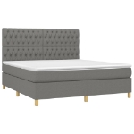 Εικόνα της Κρεβάτι Boxspring με Στρώμα & LED Σκ.Γκρι 180x200 εκ Υφασμάτινο Hobbo