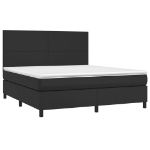 Εικόνα της Κρεβάτι Boxspring με Στρώμα & LED Μαύρο 180x200 εκ. Συνθ. Δέρμα Hobbo