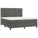 Εικόνα της Κρεβάτι Boxspring με Στρώμα & LED Σκ. Γκρι 180x200εκ. Βελούδινο Hobbo