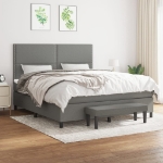 Εικόνα της Κρεβάτι Boxspring με Στρώμα Σκούρο Γκρι 180x200 εκ Υφασμάτιν Hobbo