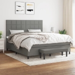 Εικόνα της Κρεβάτι Boxspring με Στρώμα Σκούρο Γκρι 180x200 εκ Υφασμάτιν Hobbo