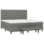 Εικόνα της Κρεβάτι Boxspring με Στρώμα Σκούρο Γκρι 200x200 εκ. Υφασμάτινο Hobbo