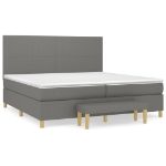 Εικόνα της Κρεβάτι Boxspring με Στρώμα Σκούρο Γκρι 200x200 εκ. Υφασμάτινο Hobbo