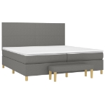 Εικόνα της Κρεβάτι Boxspring με Στρώμα Σκούρο Γκρι 200x200 εκ. Υφασμάτινο Hobbo