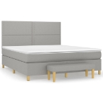 Εικόνα της Κρεβάτι Boxspring με Στρώμα Ανοιχτό Γκρι 180x200 εκ. Υφασμάτινο Hobbo