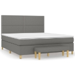 Εικόνα της Κρεβάτι Boxspring με Στρώμα Σκούρο Γκρι 180x200 εκ Υφασμάτιν Hobbo