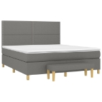 Εικόνα της Κρεβάτι Boxspring με Στρώμα Σκούρο Γκρι 180x200 εκ Υφασμάτιν Hobbo