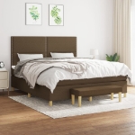 Εικόνα της Κρεβάτι Boxspring με Στρώμα Σκούρο Καφέ 180x200 εκ Υφασμάτινο Hobbo