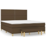 Εικόνα της Κρεβάτι Boxspring με Στρώμα Σκούρο Καφέ 180x200 εκ Υφασμάτινο Hobbo