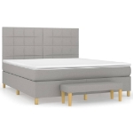 Εικόνα της Κρεβάτι Boxspring με Στρώμα Ανοιχτό Γκρι 180x200 εκ. Υφασμάτινο Hobbo