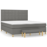 Εικόνα της Κρεβάτι Boxspring με Στρώμα Σκούρο Γκρι 180x200 εκ Υφασμάτιν Hobbo