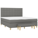 Εικόνα της Κρεβάτι Boxspring με Στρώμα Σκούρο Γκρι 180x200 εκ Υφασμάτιν Hobbo