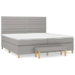 Εικόνα της Κρεβάτι Boxspring με Στρώμα Ανοιχτό Γκρι 200x200 εκ. Υφασμάτινο Hobbo