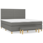 Εικόνα της Κρεβάτι Boxspring με Στρώμα Σκούρο Γκρι 180x200 εκ Υφασμάτιν Hobbo