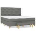 Εικόνα της Κρεβάτι Boxspring με Στρώμα Σκούρο Γκρι 180x200 εκ Υφασμάτιν Hobbo