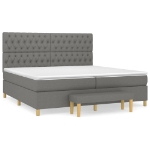 Εικόνα της Κρεβάτι Boxspring με Στρώμα Σκούρο Γκρι 200x200 εκ. Υφασμάτινο Hobbo