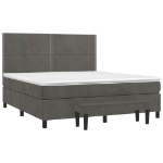 Εικόνα της Κρεβάτι Boxspring με Στρώμα Σκούρο Γκρι 180x200 εκ. Βελούδινο Hobbo