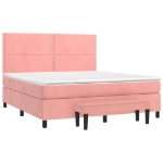 Εικόνα της Κρεβάτι Boxspring με Στρώμα Ροζ 180x200 εκ. Βελούδινο Hobbo