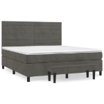 Εικόνα της Κρεβάτι Boxspring με Στρώμα Σκούρο Γκρι 180x200 εκ. Βελούδινο Hobbo