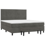 Εικόνα της Κρεβάτι Boxspring με Στρώμα Σκούρο Γκρι 180x200 εκ. Βελούδινο Hobbo